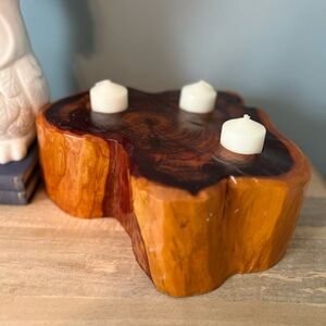 Large Wood Votive Centerpiece